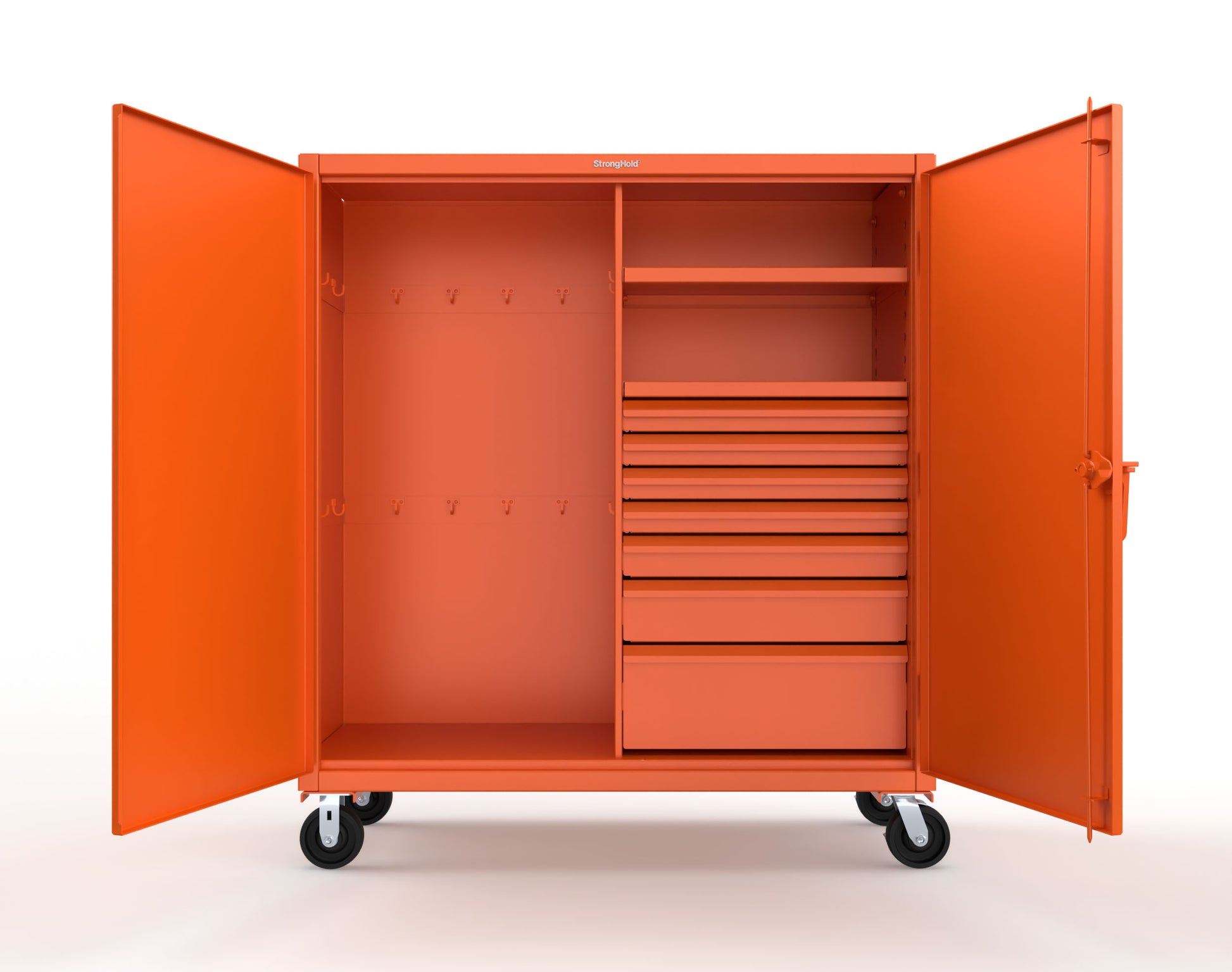 Extreme Duty 12 GA Mobile Rigging Cabinet with 7 Half-Width Drawers, 2 Shelves - 60 in. W x 24 in. D x 68 in. H - 55-242-7/5DB-CA-2009