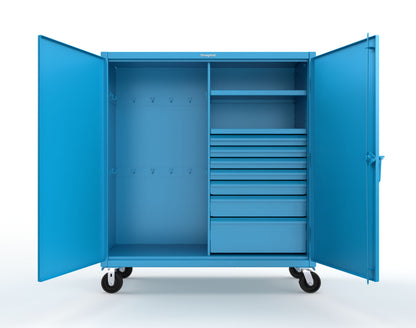 Extreme Duty 12 GA Mobile Rigging Cabinet with 7 Half-Width Drawers, 2 Shelves - 60 in. W x 24 in. D x 68 in. H - 55-242-7/5DB-CA-5012