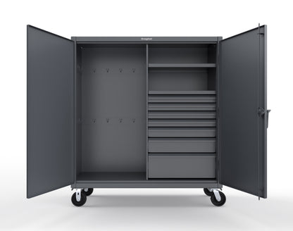 Extreme Duty 12 GA Mobile Rigging Cabinet with 7 Half-Width Drawers, 2 Shelves - 60 in. W x 24 in. D x 68 in. H - 55-242-7/5DB-CA-7024