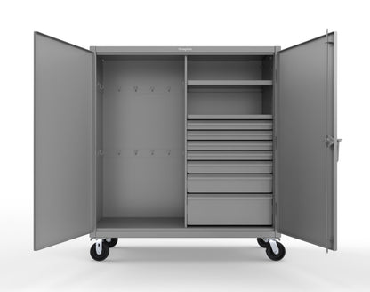 Extreme Duty 12 GA Mobile Rigging Cabinet with 7 Half-Width Drawers, 2 Shelves - 60 in. W x 24 in. D x 68 in. H - 55-242-7/5DB-CA-7037