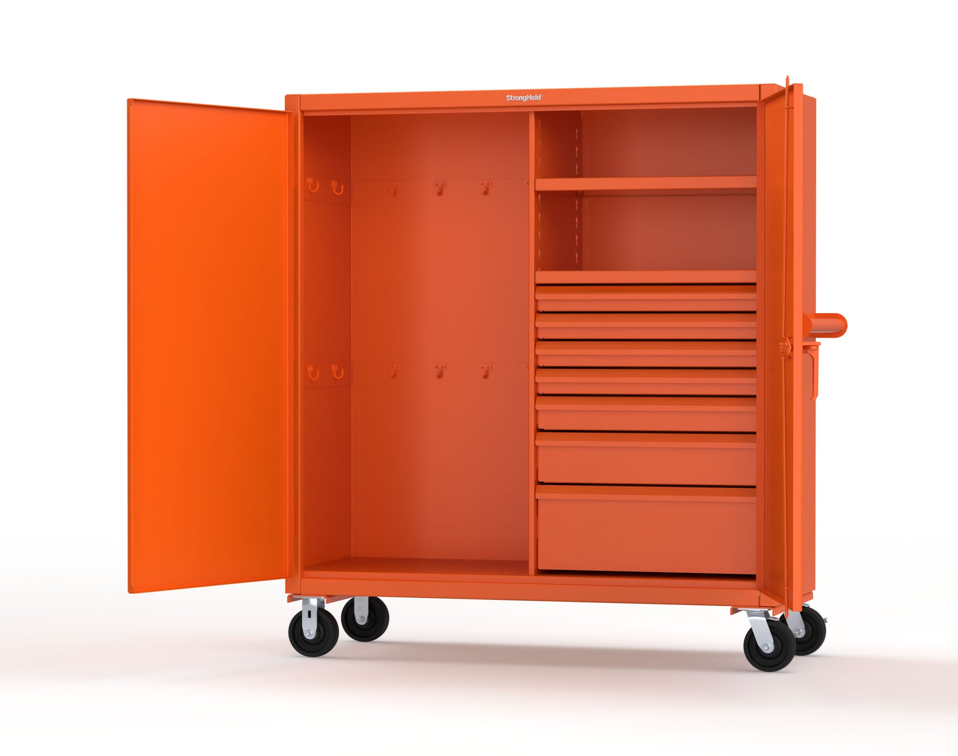 Extreme Duty 12 GA Mobile Rigging Cabinet with 7 Half-Width Drawers, 2 Shelves - 60 in. W x 24 in. D x 68 in. H - 55-242-7/5DB-CA-2009