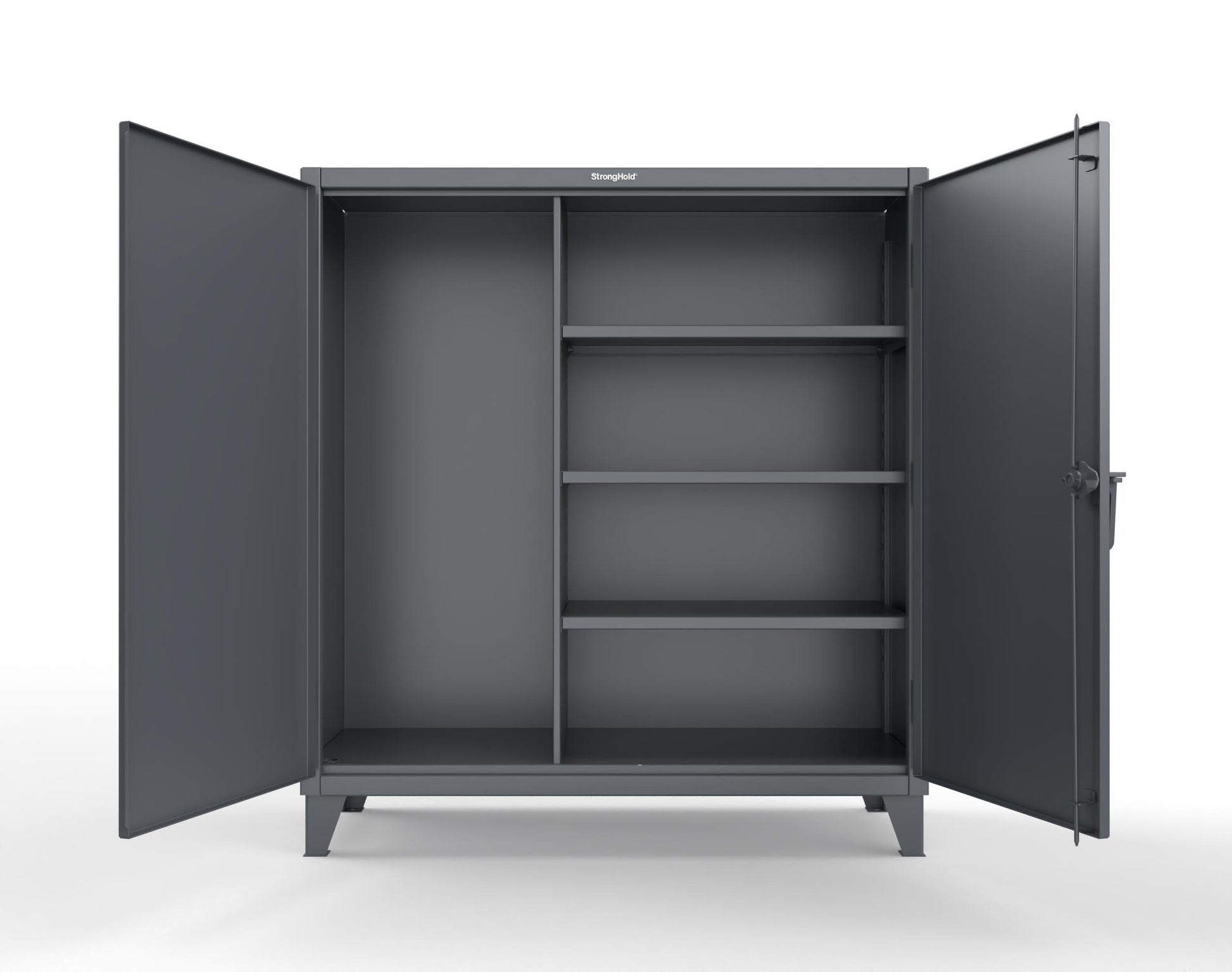 Extreme Duty 12 GA Janitorial Cabinet with 3 Shelves - 60 In. W x 24 In. D x 66 In. H - 55-BC-243-7024