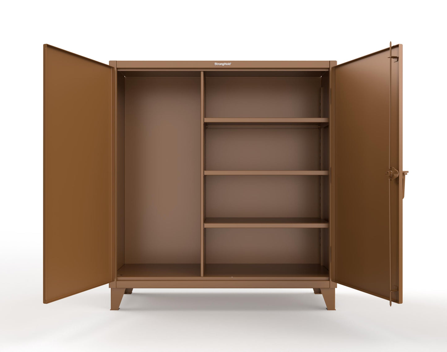 Extreme Duty 12 GA Janitorial Cabinet with 3 Shelves - 60 In. W x 24 In. D x 66 In. H - 55-BC-243-8008