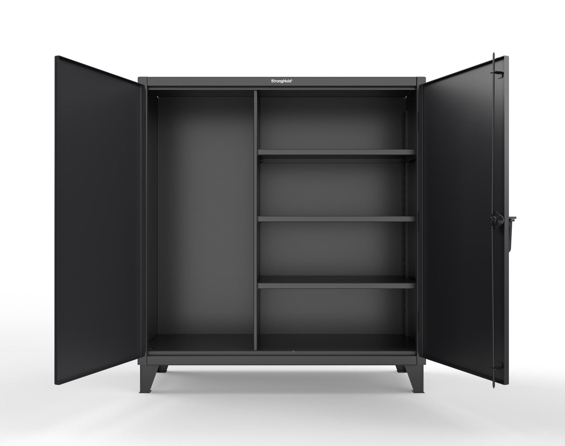 Extreme Duty 12 GA Janitorial Cabinet with 3 Shelves - 60 In. W x 24 In. D x 66 In. H - 55-BC-243-9005