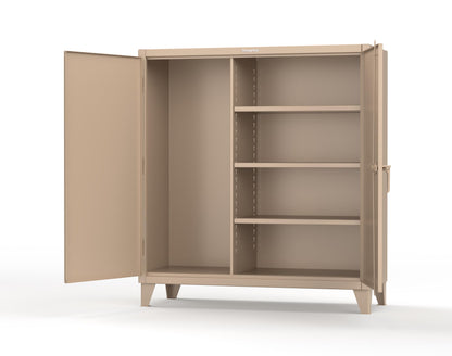 Extreme Duty 12 GA Janitorial Cabinet with 3 Shelves - 60 In. W x 24 In. D x 66 In. H - 55-BC-243-1019