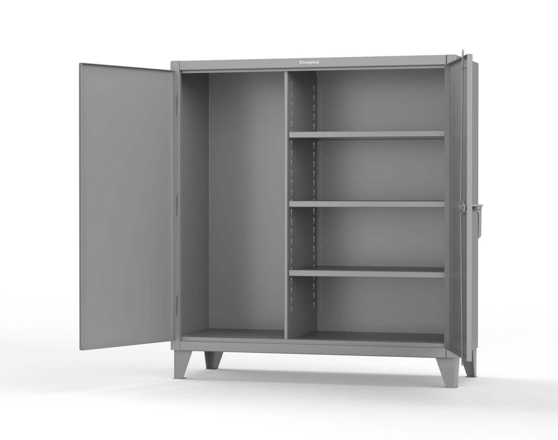 Extreme Duty 12 GA Janitorial Cabinet with 3 Shelves - 60 In. W x 24 In. D x 66 In. H - 55-BC-243-7037