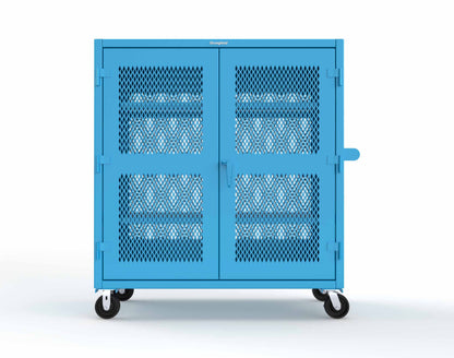 Extreme Duty 12 GA Fully-Ventilated Mobile Cabinet with 3 Shelves - 60 In. W x 24 In. D x 68 In. H - 55-VB-243-CA-5012