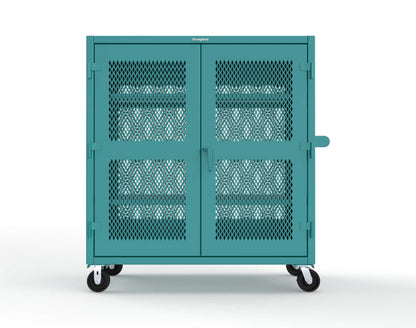 Extreme Duty 12 GA Fully-Ventilated Mobile Cabinet with 3 Shelves - 60 In. W x 24 In. D x 68 In. H - 55-VB-243-CA-5021