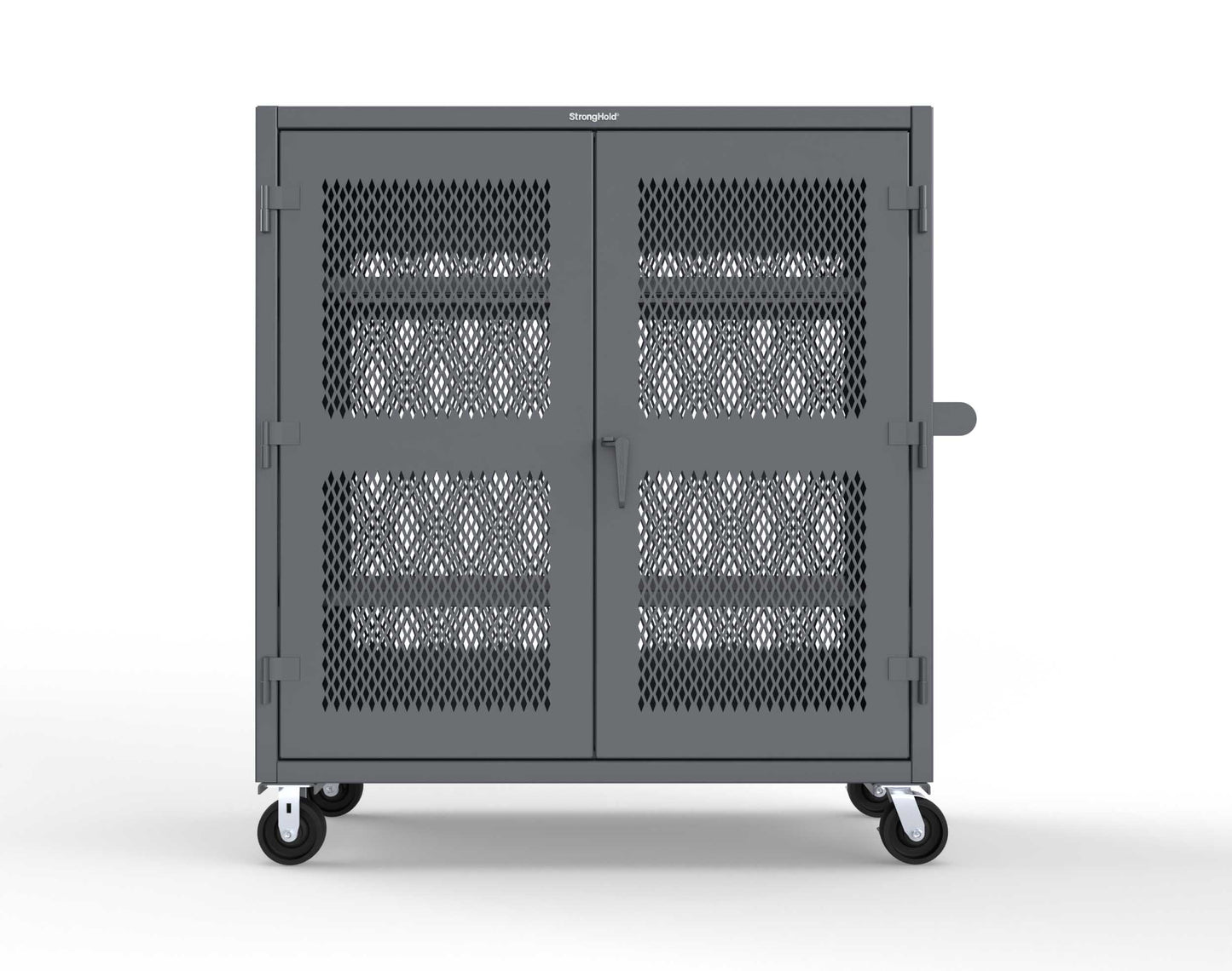 Extreme Duty 12 GA Fully-Ventilated Mobile Cabinet with 3 Shelves - 60 In. W x 24 In. D x 68 In. H - 55-VB-243-CA-7024