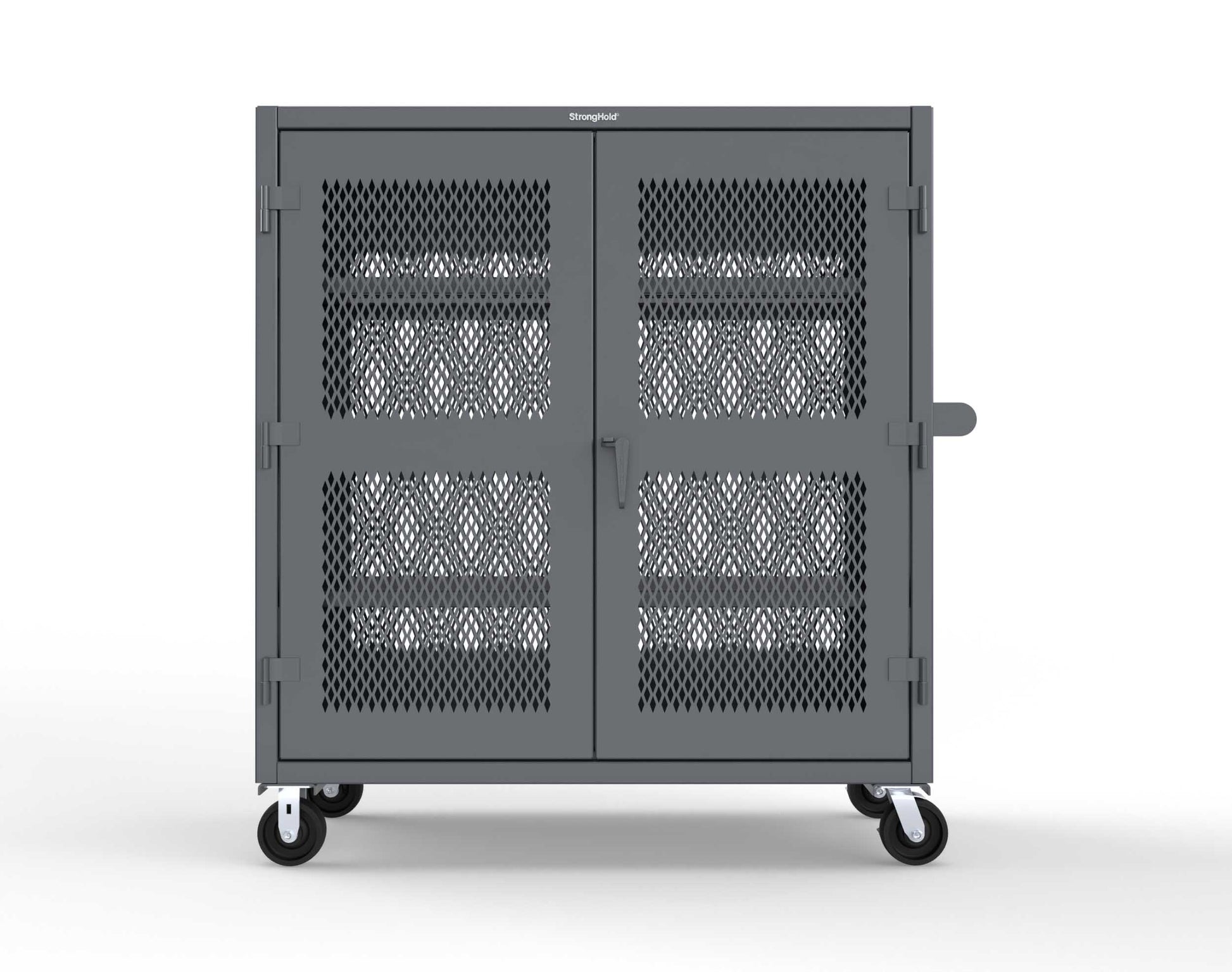 Extreme Duty 12 GA Fully-Ventilated Mobile Cabinet with 3 Shelves - 60 In. W x 24 In. D x 68 In. H - 55-VB-243-CA-7024