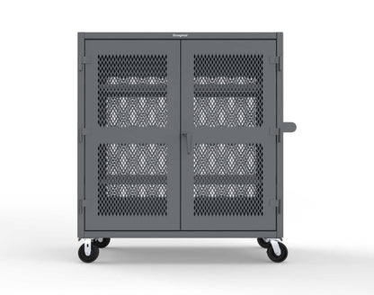 Extreme Duty 12 GA Fully-Ventilated Mobile Cabinet with 3 Shelves - 60 In. W x 24 In. D x 68 In. H - 55-VB-243-CA-7024