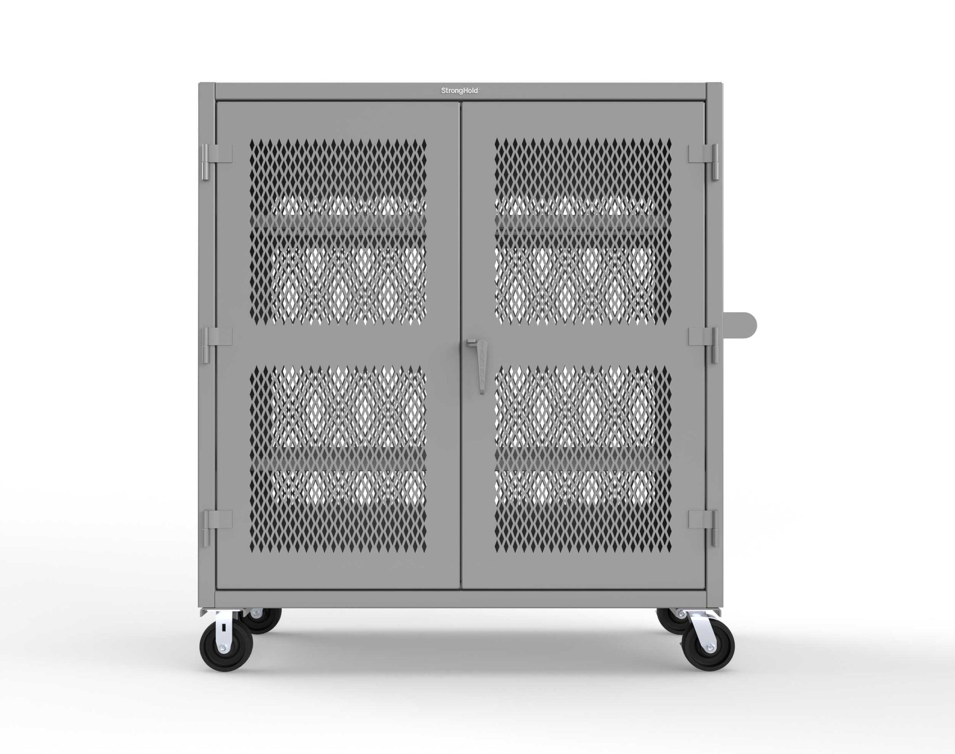 Extreme Duty 12 GA Fully-Ventilated Mobile Cabinet with 3 Shelves - 60 In. W x 24 In. D x 68 In. H - 55-VB-243-CA-7037