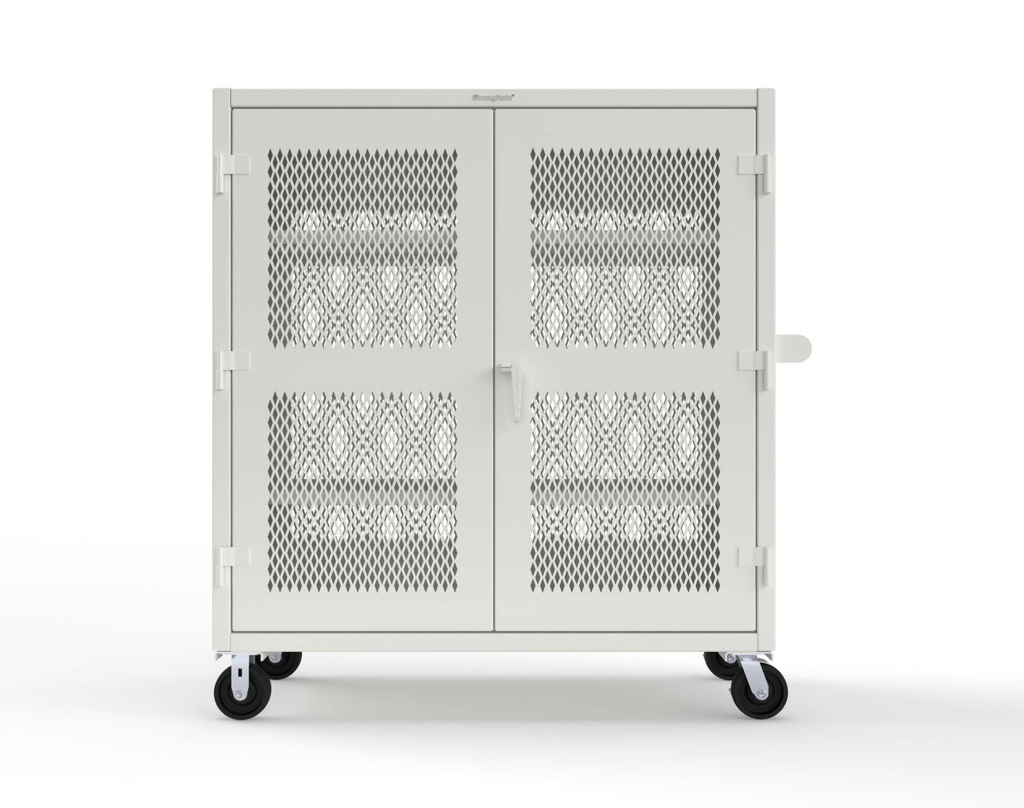 Extreme Duty 12 GA Fully-Ventilated Mobile Cabinet with 3 Shelves - 60 In. W x 24 In. D x 68 In. H - 55-VB-243-CA-9003