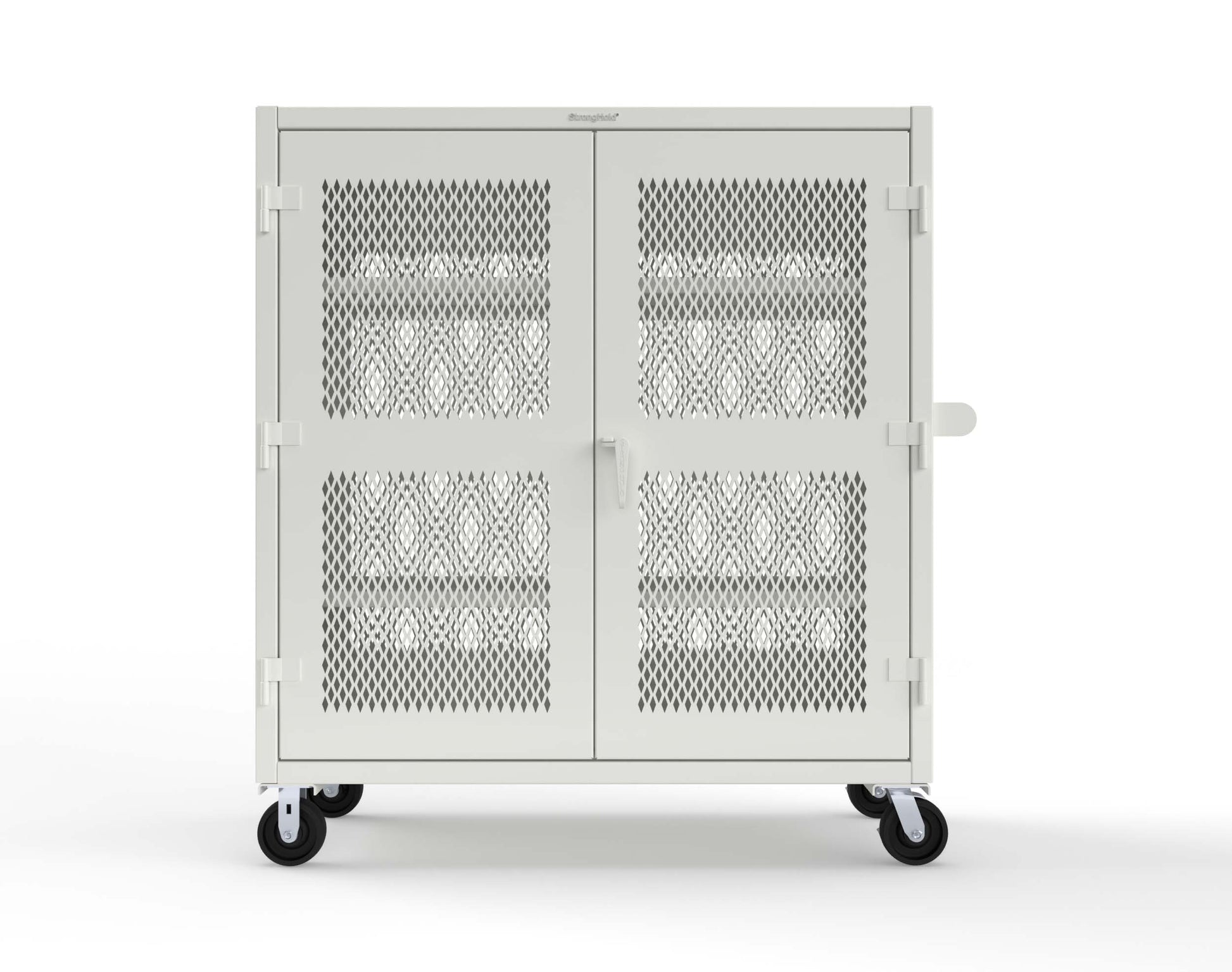 Extreme Duty 12 GA Fully-Ventilated Mobile Cabinet with 3 Shelves - 60 In. W x 24 In. D x 68 In. H - 55-VB-243-CA-9003