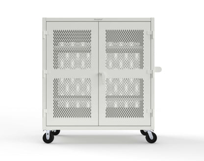Extreme Duty 12 GA Fully-Ventilated Mobile Cabinet with 3 Shelves - 60 In. W x 24 In. D x 68 In. H - 55-VB-243-CA-9003