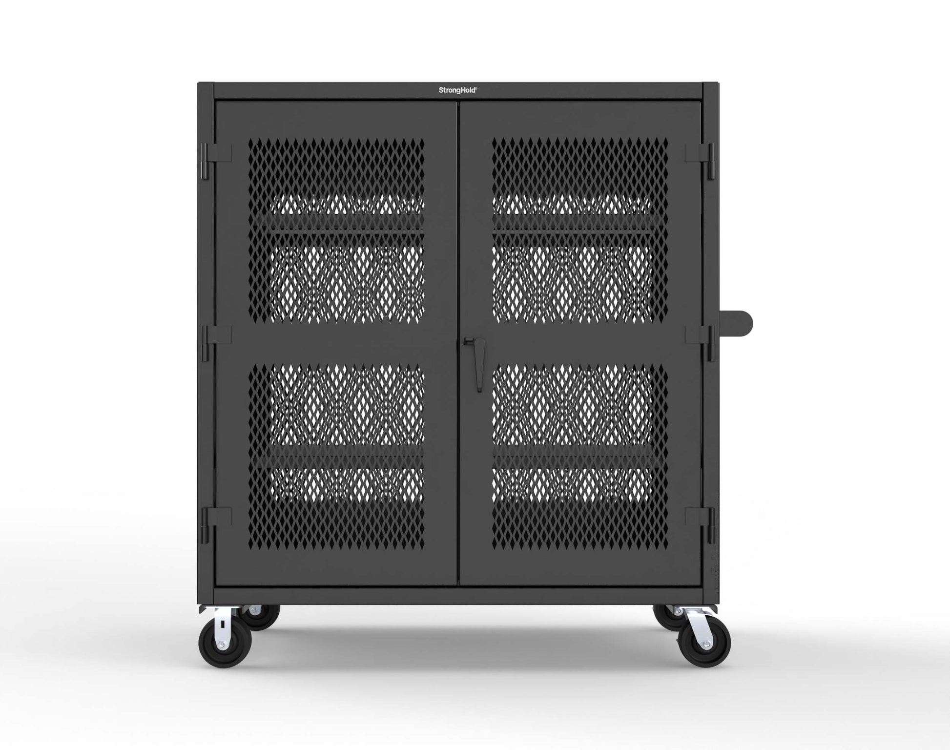 Extreme Duty 12 GA Fully-Ventilated Mobile Cabinet with 3 Shelves - 60 In. W x 24 In. D x 68 In. H - 55-VB-243-CA-9005
