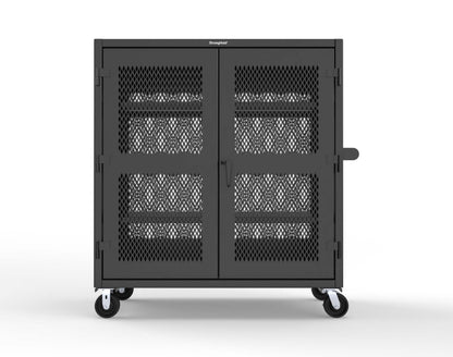 Extreme Duty 12 GA Fully-Ventilated Mobile Cabinet with 3 Shelves - 60 In. W x 24 In. D x 68 In. H - 55-VB-243-CA-9005
