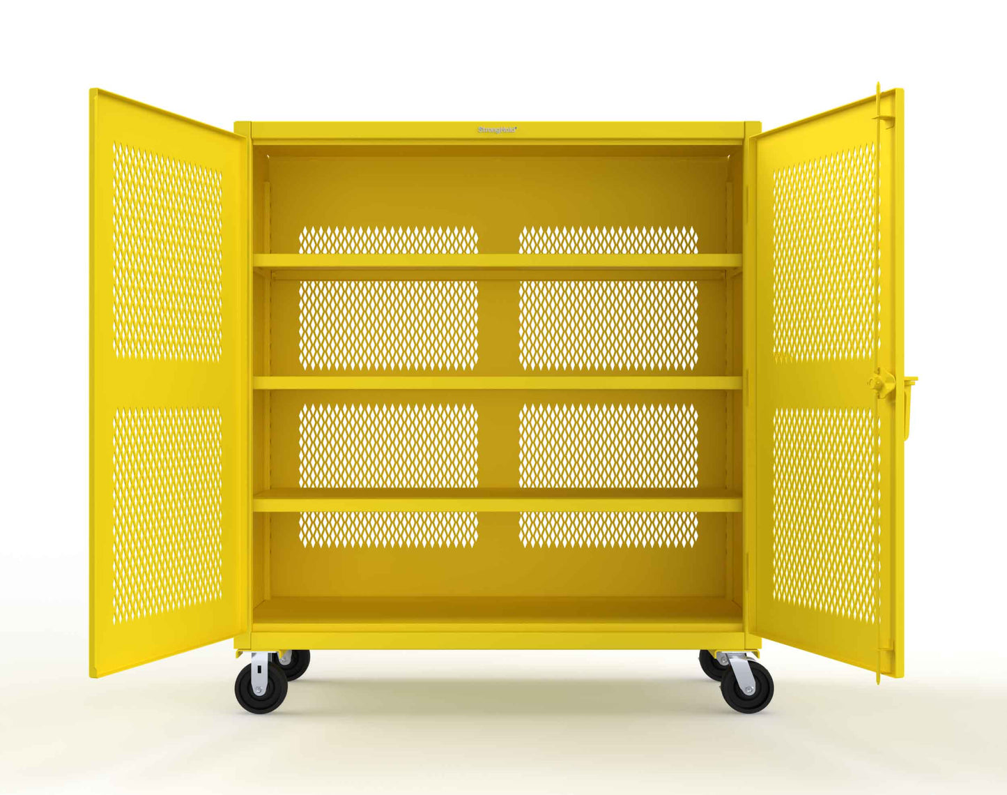 Extreme Duty 12 GA Fully-Ventilated Mobile Cabinet with 3 Shelves - 60 In. W x 24 In. D x 68 In. H - 55-VB-243-CA-1021