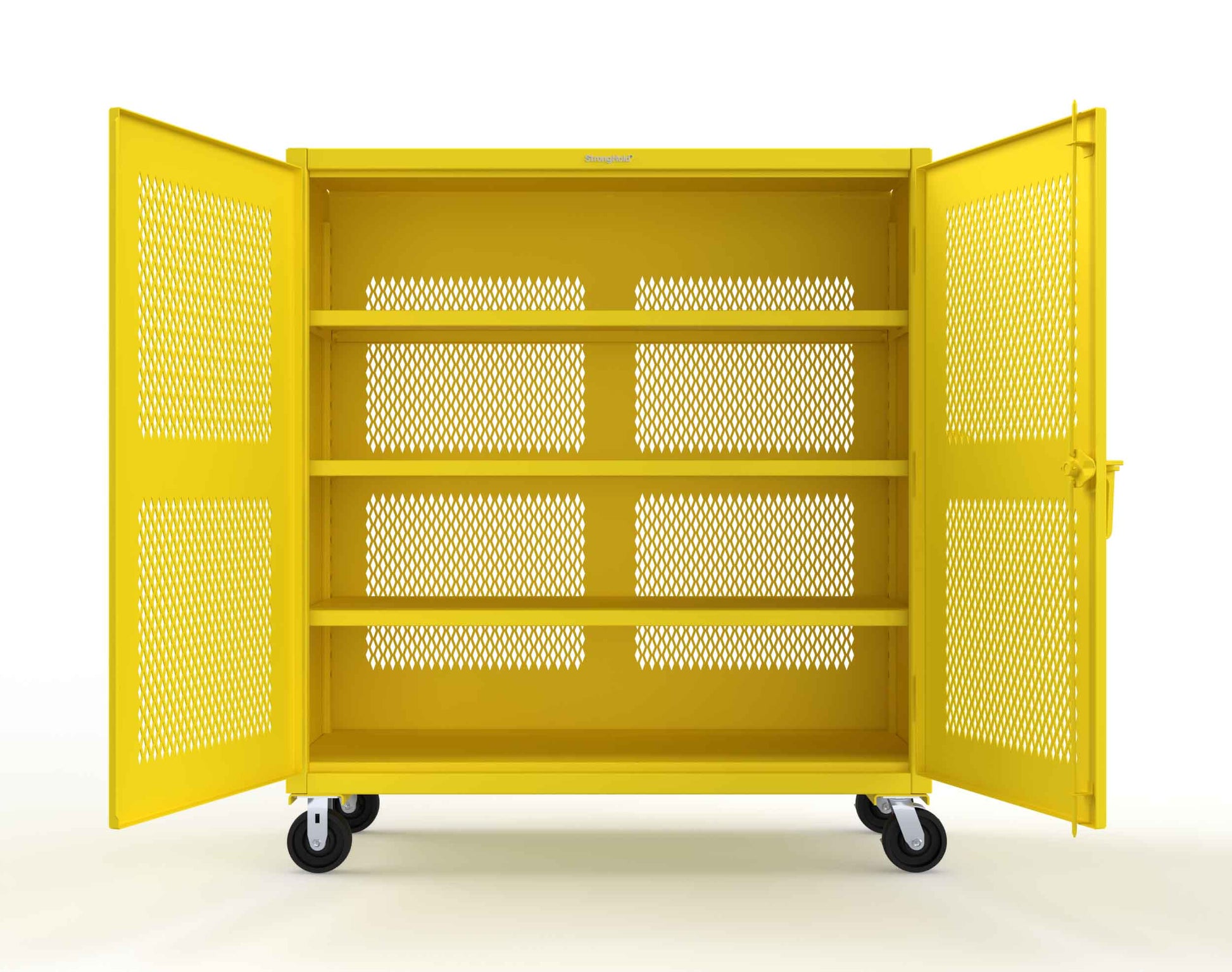 Extreme Duty 12 GA Fully-Ventilated Mobile Cabinet with 3 Shelves - 60 In. W x 24 In. D x 68 In. H - 55-VB-243-CA-1021