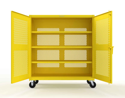 Extreme Duty 12 GA Fully-Ventilated Mobile Cabinet with 3 Shelves - 60 In. W x 24 In. D x 68 In. H - 55-VB-243-CA-1021