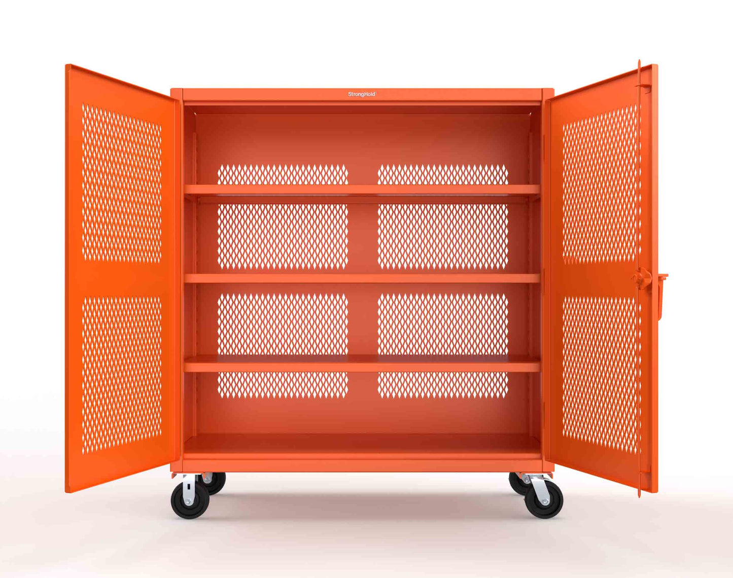 Extreme Duty 12 GA Fully-Ventilated Mobile Cabinet with 3 Shelves - 60 In. W x 24 In. D x 68 In. H - 55-VB-243-CA-2009
