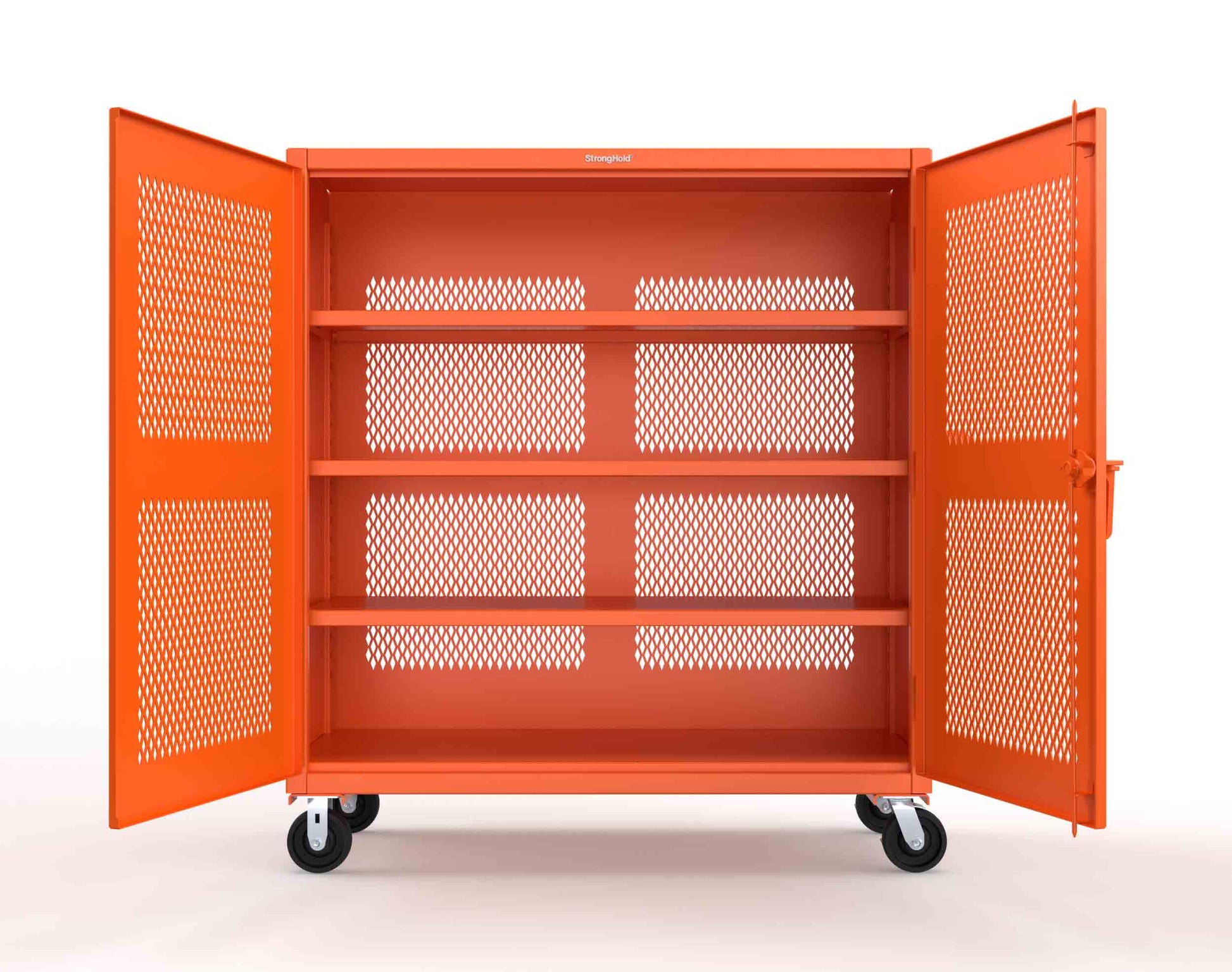 Extreme Duty 12 GA Fully-Ventilated Mobile Cabinet with 3 Shelves - 60 In. W x 24 In. D x 68 In. H - 55-VB-243-CA-2009