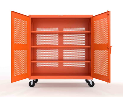 Extreme Duty 12 GA Fully-Ventilated Mobile Cabinet with 3 Shelves - 60 In. W x 24 In. D x 68 In. H - 55-VB-243-CA-2009