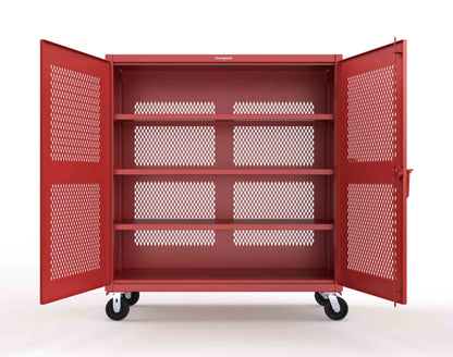 Extreme Duty 12 GA Fully-Ventilated Mobile Cabinet with 3 Shelves - 60 In. W x 24 In. D x 68 In. H - 55-VB-243-CA-3001