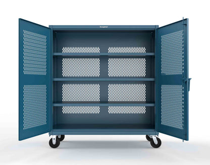 Extreme Duty 12 GA Fully-Ventilated Mobile Cabinet with 3 Shelves - 60 In. W x 24 In. D x 68 In. H - 55-VB-243-CA-5001