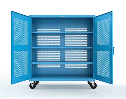 Extreme Duty 12 GA Fully-Ventilated Mobile Cabinet with 3 Shelves - 60 In. W x 24 In. D x 68 In. H - 55-VB-243-CA-5012