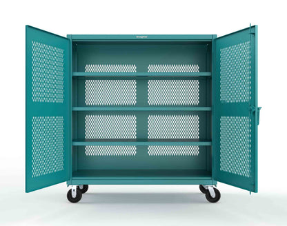 Extreme Duty 12 GA Fully-Ventilated Mobile Cabinet with 3 Shelves - 60 In. W x 24 In. D x 68 In. H - 55-VB-243-CA-5021