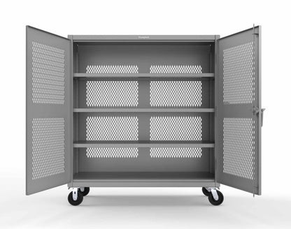 Extreme Duty 12 GA Fully-Ventilated Mobile Cabinet with 3 Shelves - 60 In. W x 24 In. D x 68 In. H - 55-VB-243-CA-7037