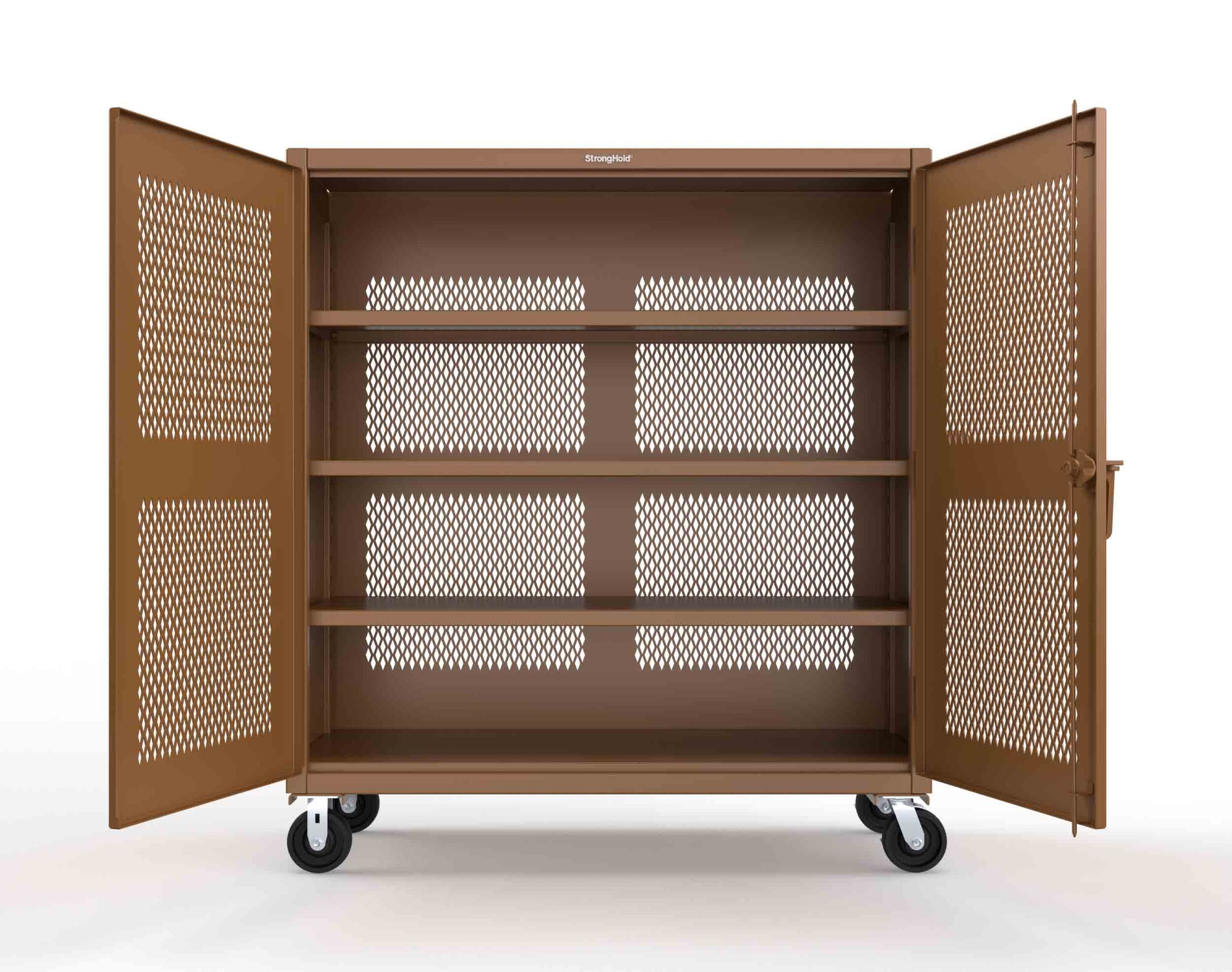 Extreme Duty 12 GA Fully-Ventilated Mobile Cabinet with 3 Shelves - 60 In. W x 24 In. D x 68 In. H - 55-VB-243-CA-8008