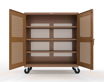 Extreme Duty 12 GA Fully-Ventilated Mobile Cabinet with 3 Shelves - 60 In. W x 24 In. D x 68 In. H - 55-VB-243-CA-8008