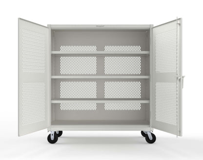 Extreme Duty 12 GA Fully-Ventilated Mobile Cabinet with 3 Shelves - 60 In. W x 24 In. D x 68 In. H - 55-VB-243-CA-9003