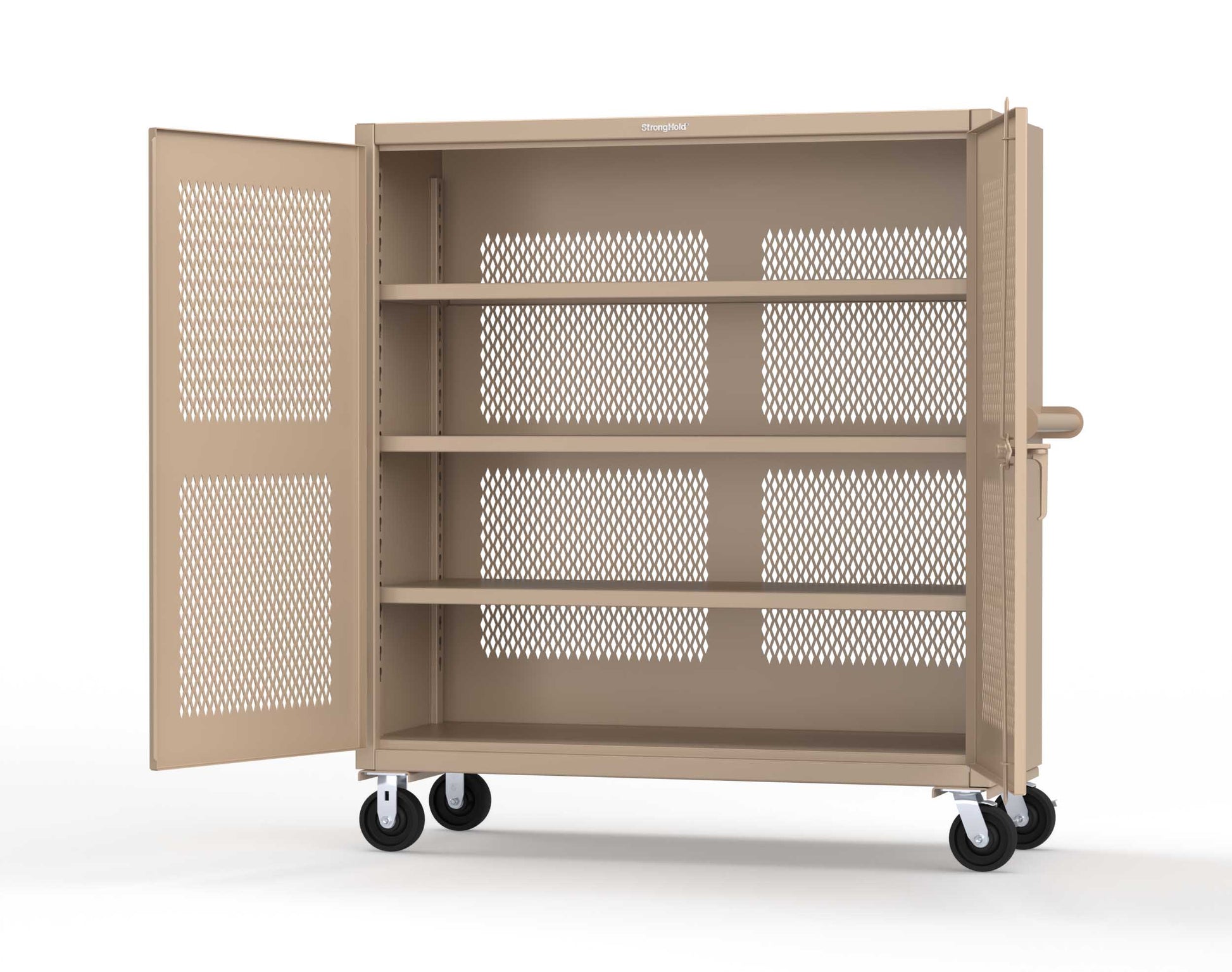 Extreme Duty 12 GA Fully-Ventilated Mobile Cabinet with 3 Shelves - 60 In. W x 24 In. D x 68 In. H - 55-VB-243-CA-1019