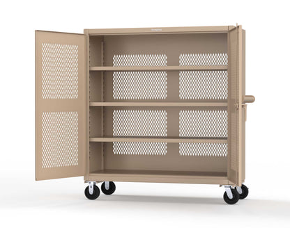 Extreme Duty 12 GA Fully-Ventilated Mobile Cabinet with 3 Shelves - 60 In. W x 24 In. D x 68 In. H - 55-VB-243-CA-1019
