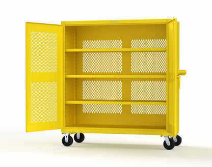 Extreme Duty 12 GA Fully-Ventilated Mobile Cabinet with 3 Shelves - 60 In. W x 24 In. D x 68 In. H - 55-VB-243-CA-1021