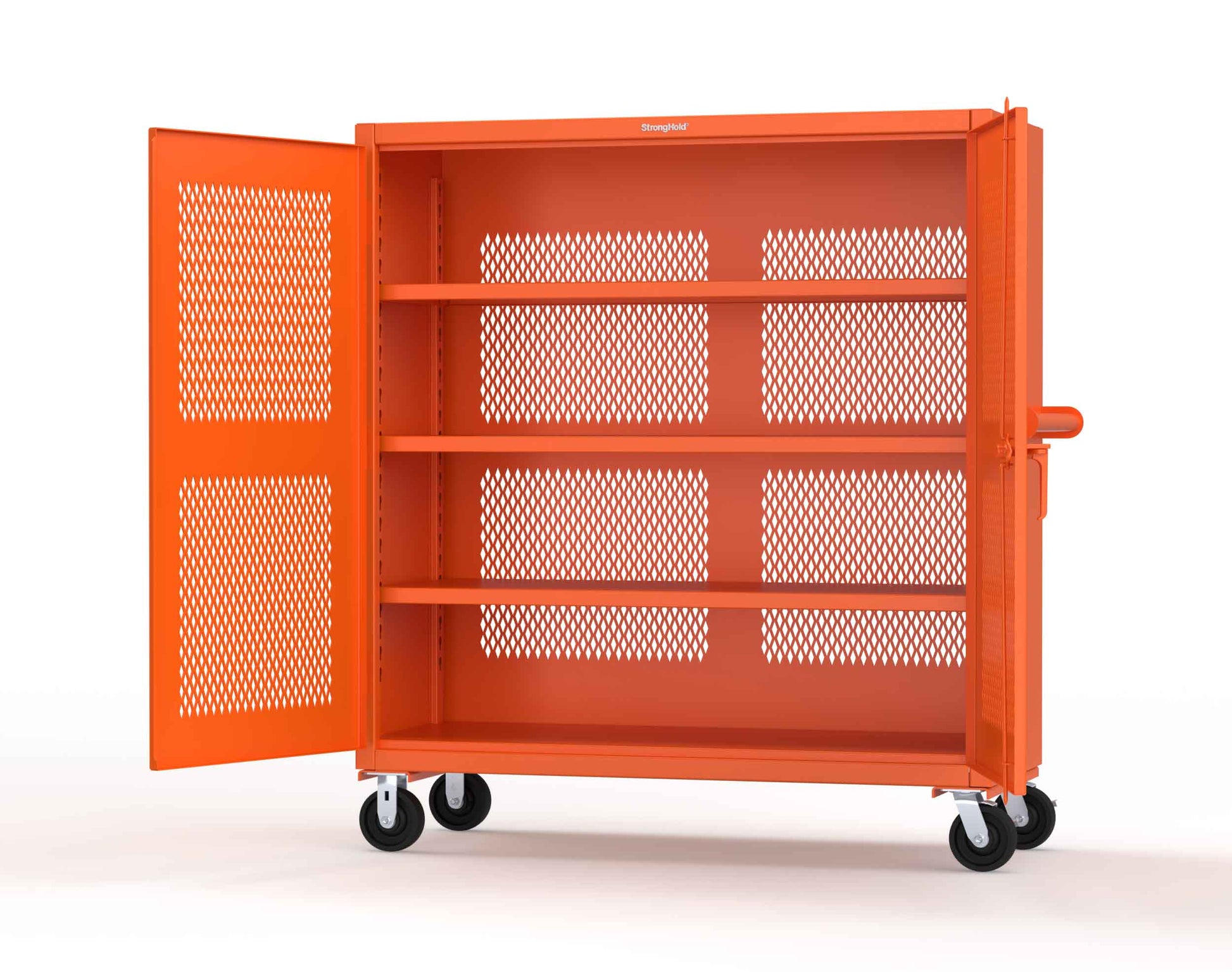 Extreme Duty 12 GA Fully-Ventilated Mobile Cabinet with 3 Shelves - 60 In. W x 24 In. D x 68 In. H - 55-VB-243-CA-2009