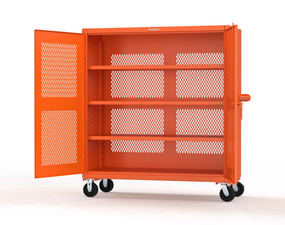 Extreme Duty 12 GA Fully-Ventilated Mobile Cabinet with 3 Shelves - 60 In. W x 24 In. D x 68 In. H - 55-VB-243-CA-2009