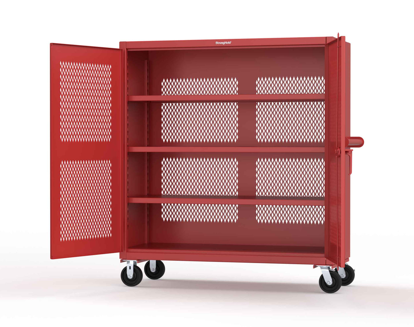 Extreme Duty 12 GA Fully-Ventilated Mobile Cabinet with 3 Shelves - 60 In. W x 24 In. D x 68 In. H - 55-VB-243-CA-3001