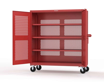 Extreme Duty 12 GA Fully-Ventilated Mobile Cabinet with 3 Shelves - 60 In. W x 24 In. D x 68 In. H - 55-VB-243-CA-3001