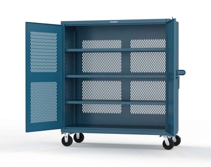 Extreme Duty 12 GA Fully-Ventilated Mobile Cabinet with 3 Shelves - 60 In. W x 24 In. D x 68 In. H - 55-VB-243-CA-5001