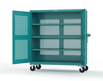 Extreme Duty 12 GA Fully-Ventilated Mobile Cabinet with 3 Shelves - 60 In. W x 24 In. D x 68 In. H - 55-VB-243-CA-5021