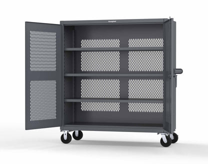 Extreme Duty 12 GA Fully-Ventilated Mobile Cabinet with 3 Shelves - 60 In. W x 24 In. D x 68 In. H - 55-VB-243-CA-7024
