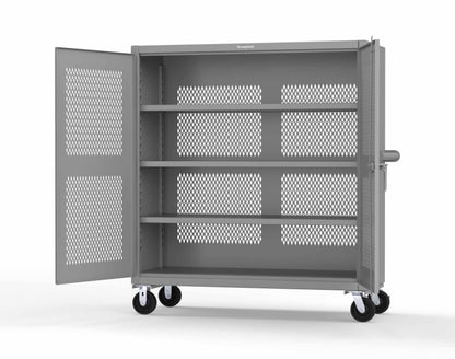 Extreme Duty 12 GA Fully-Ventilated Mobile Cabinet with 3 Shelves - 60 In. W x 24 In. D x 68 In. H - 55-VB-243-CA-7037