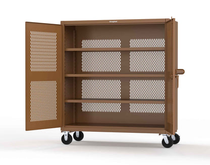Extreme Duty 12 GA Fully-Ventilated Mobile Cabinet with 3 Shelves - 60 In. W x 24 In. D x 68 In. H - 55-VB-243-CA-8008
