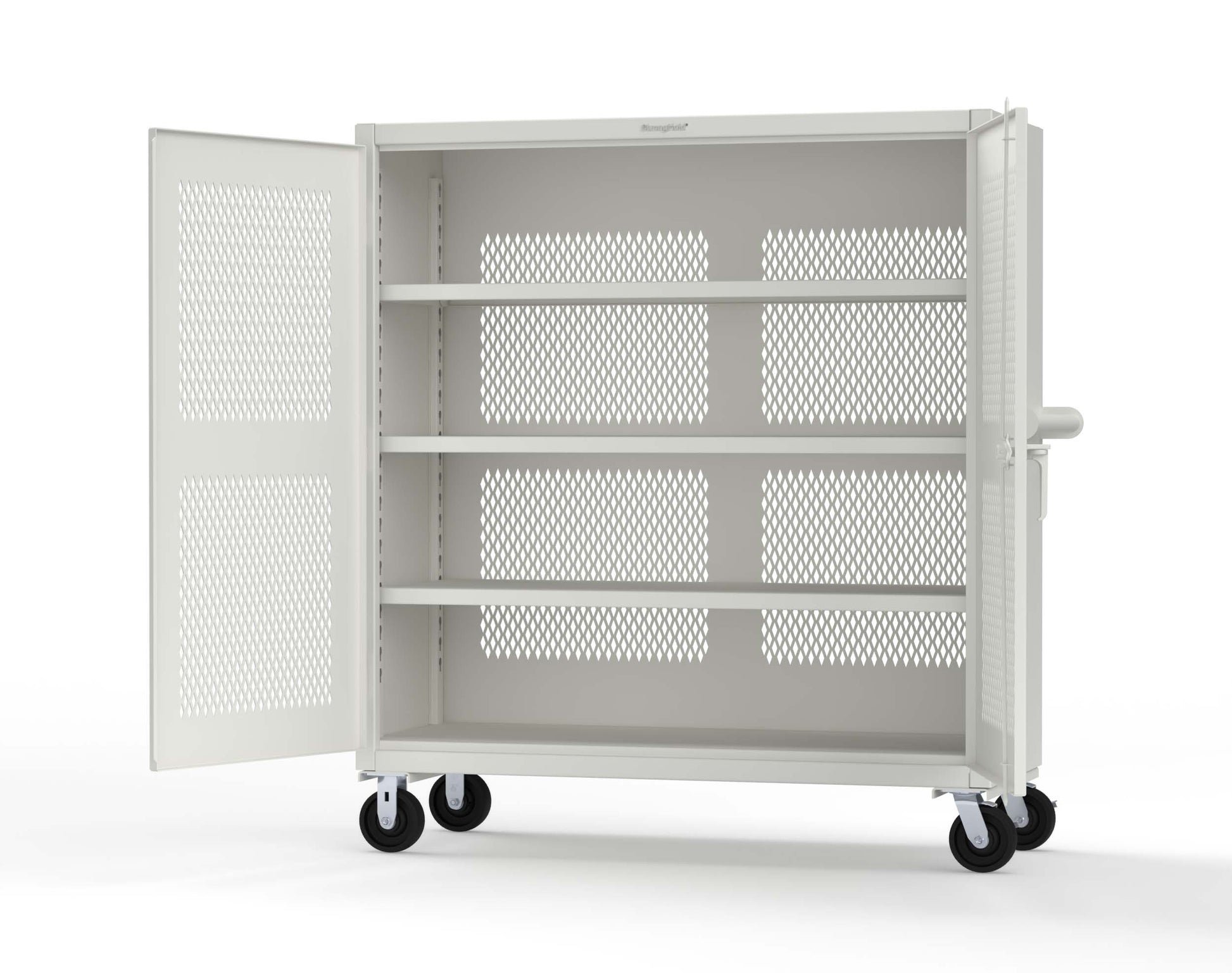 Extreme Duty 12 GA Fully-Ventilated Mobile Cabinet with 3 Shelves - 60 In. W x 24 In. D x 68 In. H - 55-VB-243-CA-9003