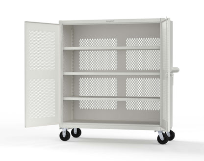 Extreme Duty 12 GA Fully-Ventilated Mobile Cabinet with 3 Shelves - 60 In. W x 24 In. D x 68 In. H - 55-VB-243-CA-9003