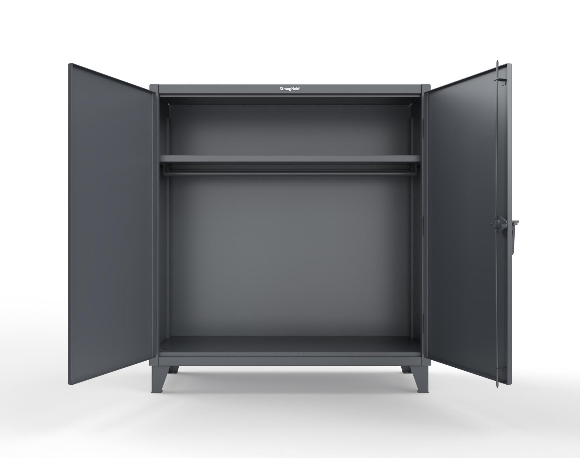 Extreme Duty 12 GA Uniform Cabinet with Hanger Rod, 1 Shelf - 60 In. W x 24 In. D x 66 In. H - 56-WR-241-7024